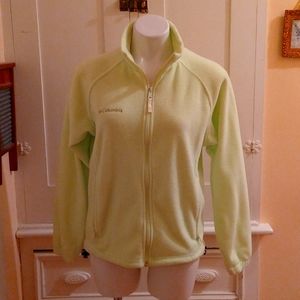 Columbia lime green fleece jacket Sz M